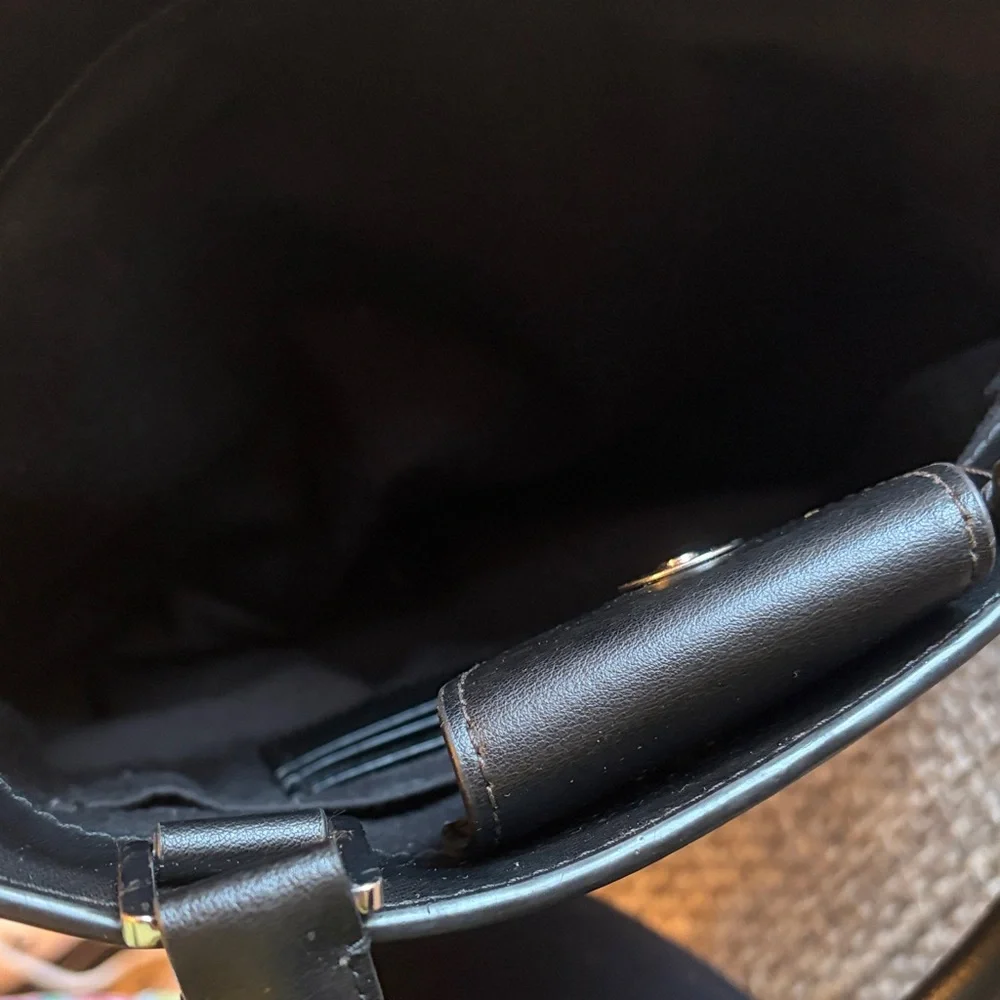 Karl Lagerfeld Black Leather Simone Alligator-Embossed Top Handle Bag
